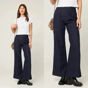 ROLLA'S NWT Size 27 Stay Blue Studio Flare High Rise Denim Jeans Wide Leg Boho